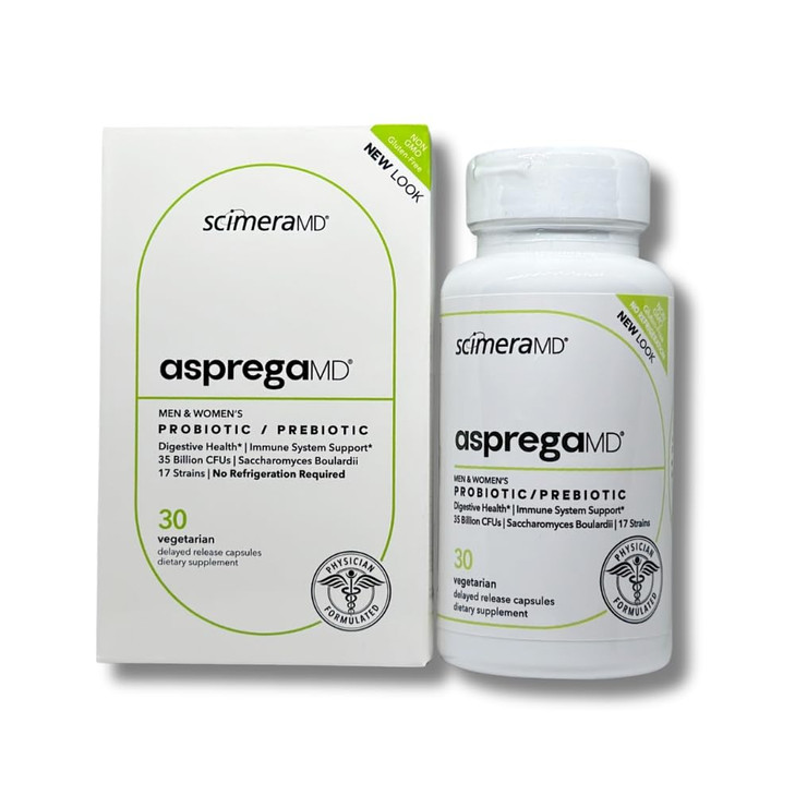 ScimeraMD Asprega Probiotic + Prebiotic Supplement for Digestive Health
