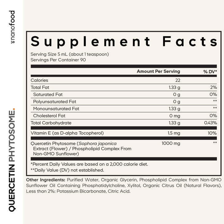 Codeage Liquid Quercetin Phytosome Supplement, Quercetin 1000 mg Dihydrate