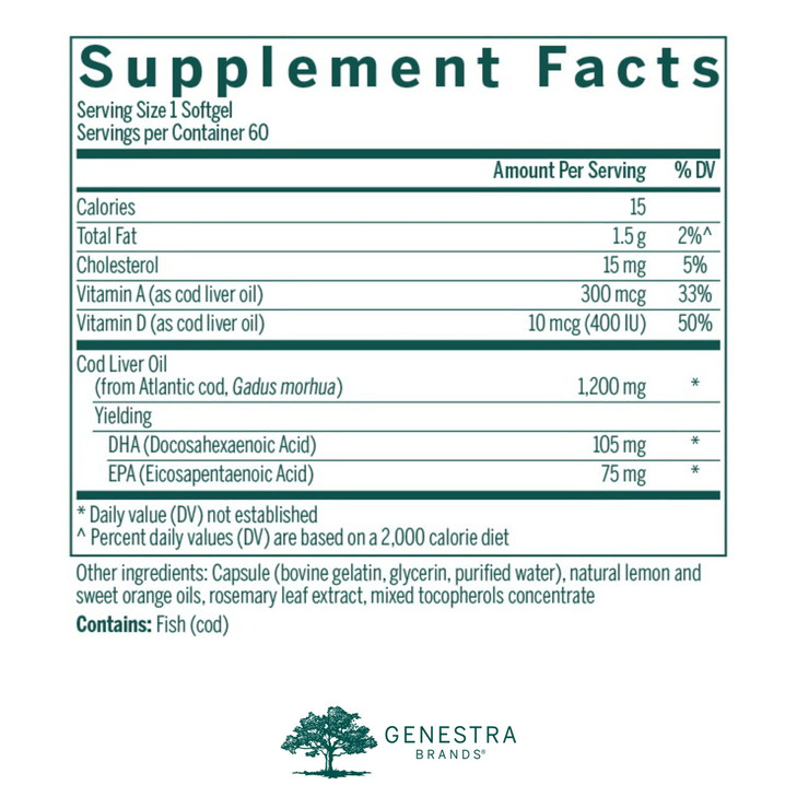 Genestra Brands Cod Liver Oil DHA-EPA Forte Capsules
