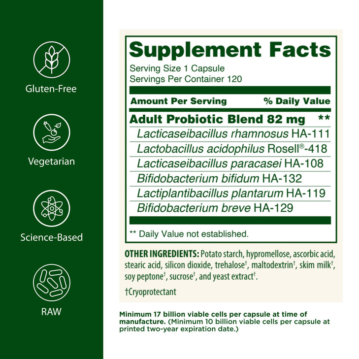 Flora - Adult's Probiotic Blend, Six Adult-Specific Strains,