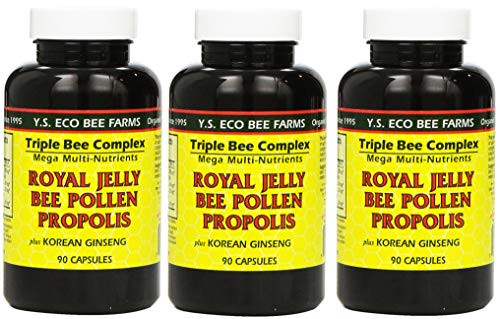 Y.S. Eco Bee Farms, (3 Pack) Royal Jelly, Bee Pollen, Propolis, Plus Korean