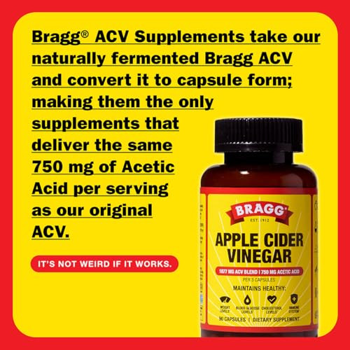 Bragg Organic Apple Cider Vinegar Capsules with Vitamin D and Zinc