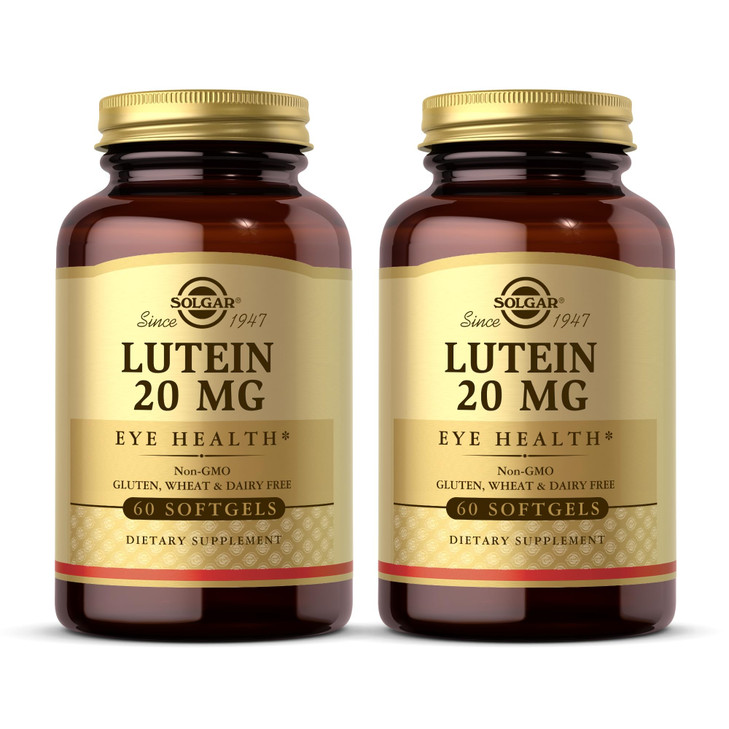 Solgar Lutein 20 mg, 60 Softgels (Pack of 2) - Supports Eye Health