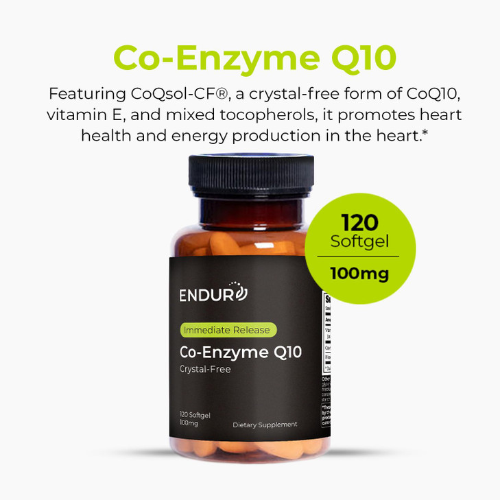 Endurance Products Endur Crystal-Free Co-Enzyme Q10, Heart & Antioxidant Defense