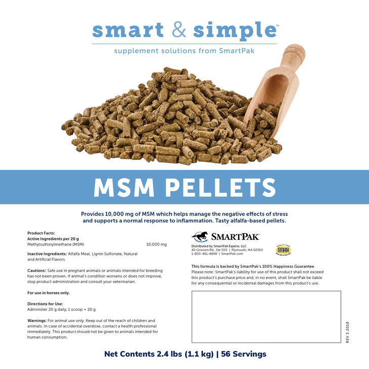 SmartEquine Smart & Simple MSM Pellets - Helps Manage Effects of Stress