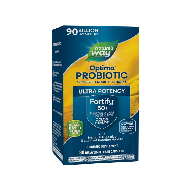 Nature's Way Fortify Optima Probiotic for Adults 50+, 90 Billion Live Cultures
