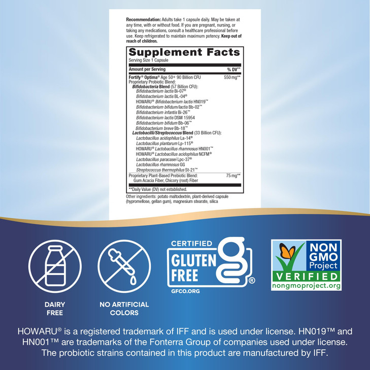 Nature's Way Fortify Optima Probiotic for Adults 50+, 90 Billion Live Cultures