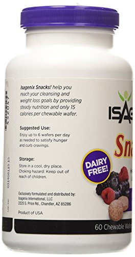 Isagenix Snacks! 60 Natural Wild Berry Chewable Wafers 7.5 oz (214 g)