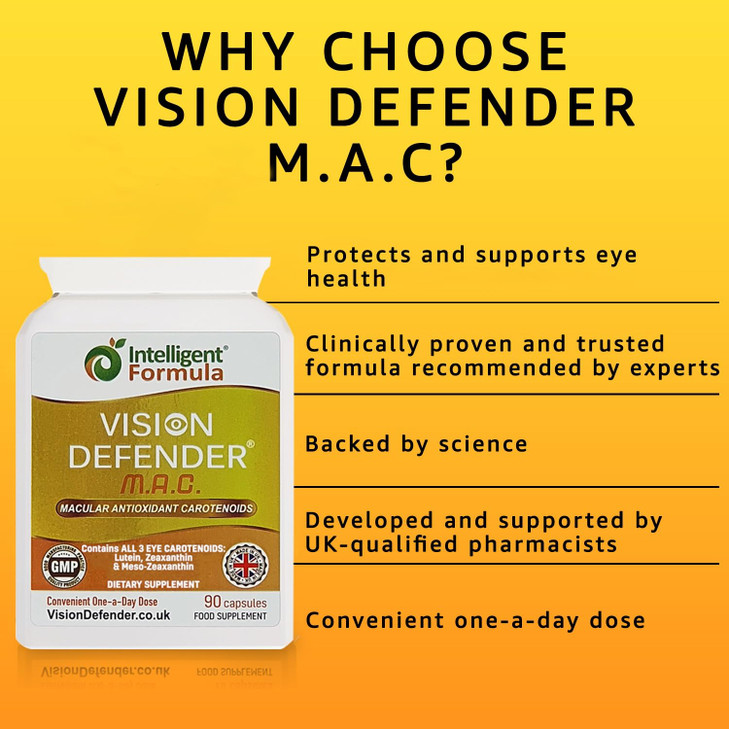 Vision Defender MAC Eye Supplement: Lutein, Zeaxanthin & Meso-Zeaxanthin Triple