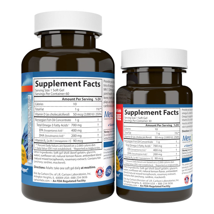 Carlson - Elite Omega-3 Plus D & K,