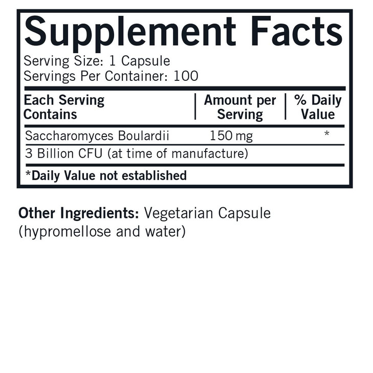 Kirkman Saccharomyces Boulardii - 3 Billion CFU - 100 Capsules by Kirkman Labs