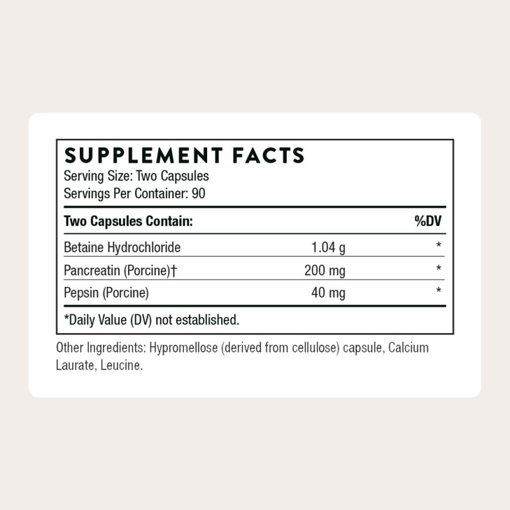 THORNE - Multi Enzyme (Formerly B.P.P.) - Betaine, Pepsin, Pancreatin