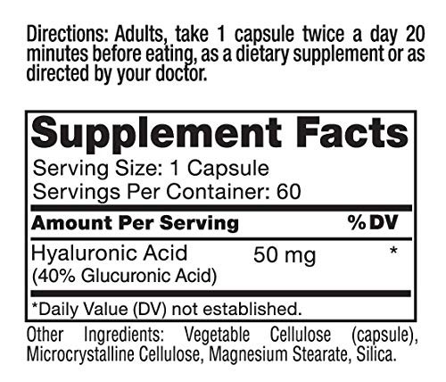 Roex Vitamins - Hyaluronic Acid - Lubricates Joints - 60 Count