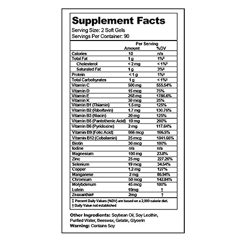 Visual Advantage Lunovus Macular Support Plus Multivitamin Based on AREDS 2