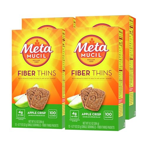Metamucil, Fiber Thins, Daily Psyllium Husk Fiber Supplement, Supports Digestive