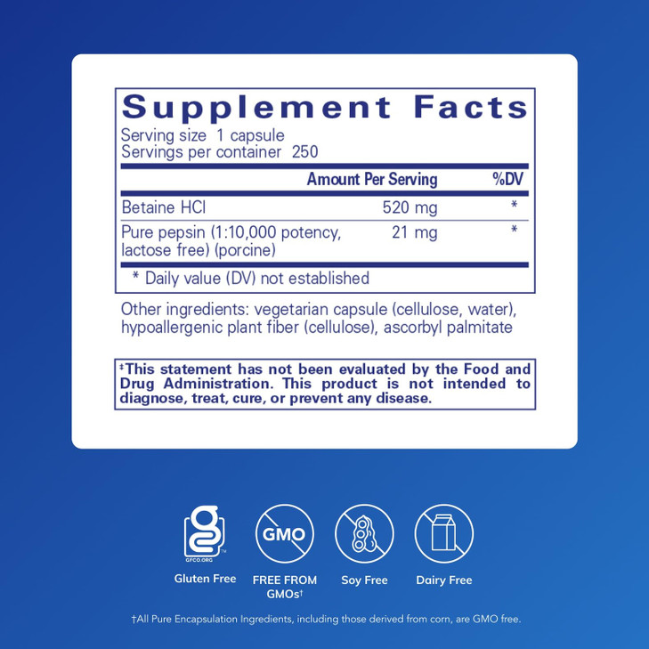 Pure Encapsulations Betaine HCl Pepsin