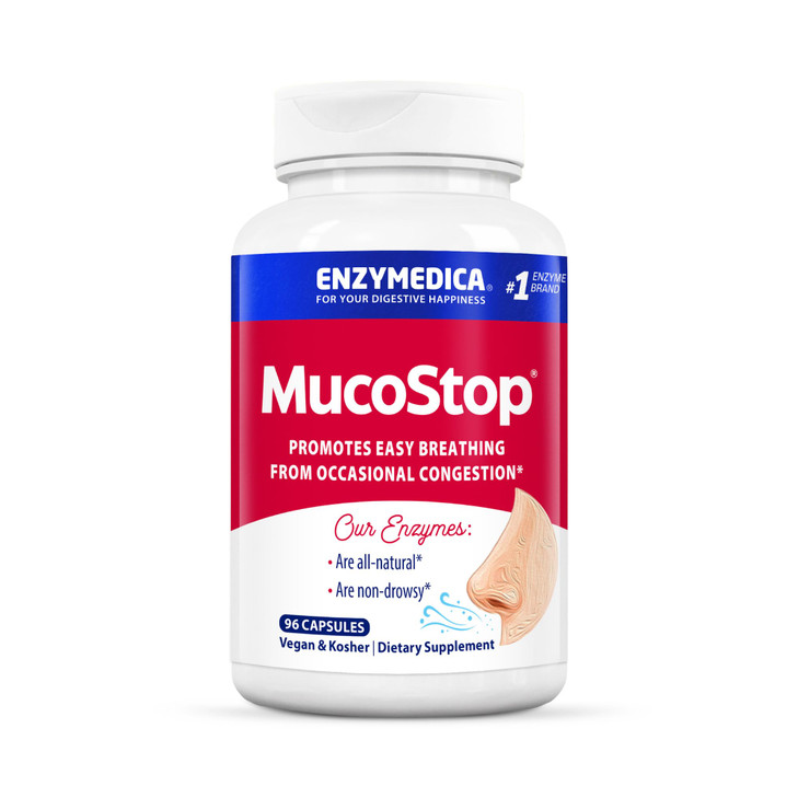 Enzymedica, MucoStop, Natural Enzyme Supplement, Relieves Seasonal or Occasional