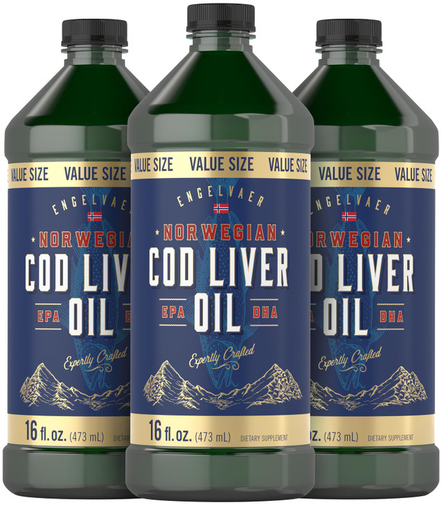 Carlyle Norwegian Cod Liver Oil - 16oz - Pack of 3 Bottles