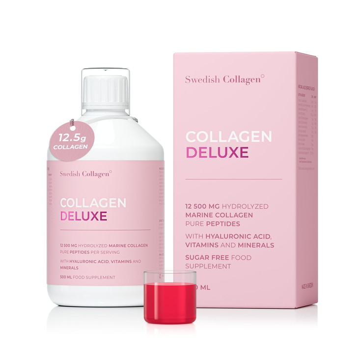 Swedish Collagen Deluxe - 12,500 mg Hydrolyzed Marine Collagen Liquid Supplement