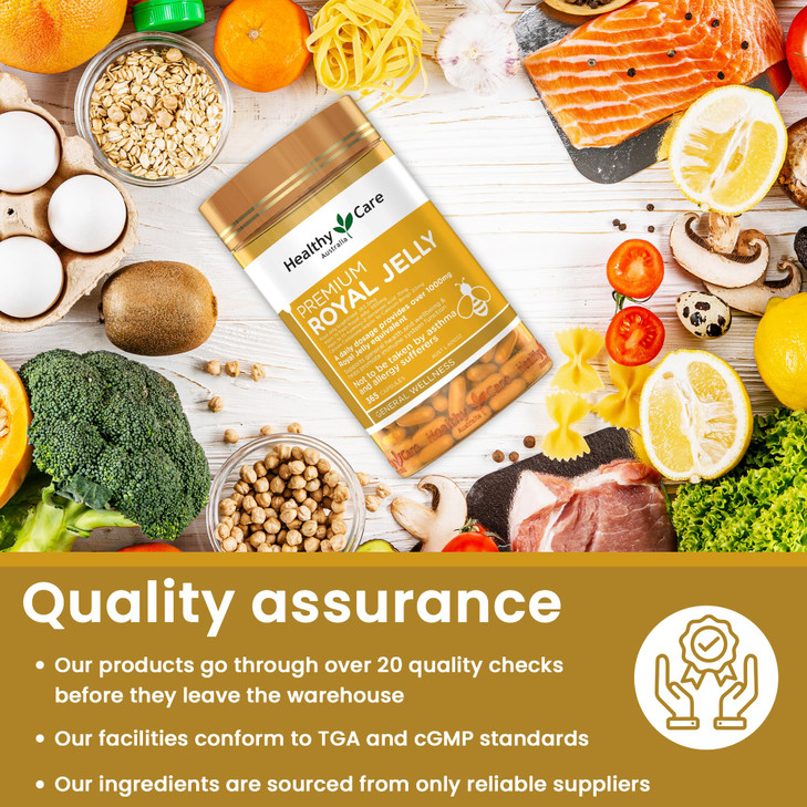 Healthy Care Royal Jelly 1000 365 Capsules Supplements Made in Australia