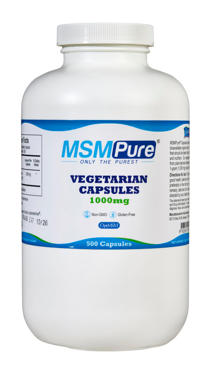 Kala Health MSMPure Vegetarian Capsules, 500 Count, Made with Organic Sulfur
