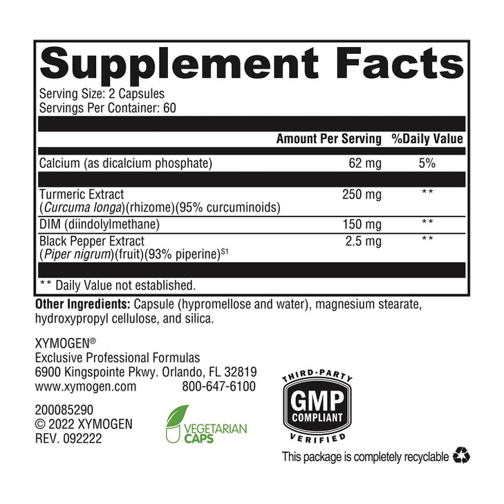 XYMOGEN Dimension 3 - Diindolylmethane DIM Supplement with Curcumin + BioPerine
