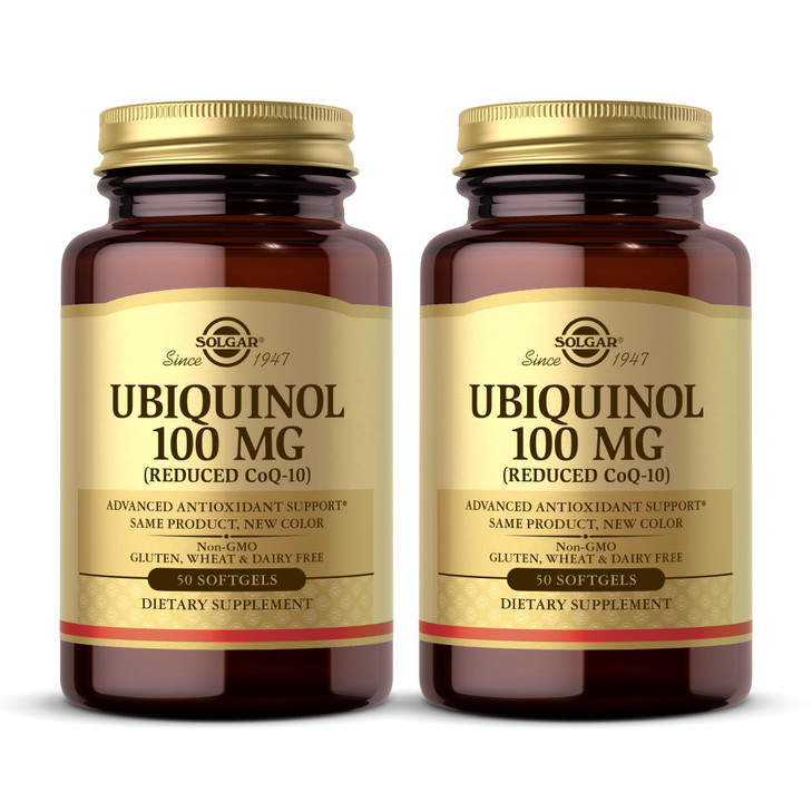 Solgar Ubiquinol 100 mg (Reduced CoQ-10) - 50 Softgels, Pack of 2