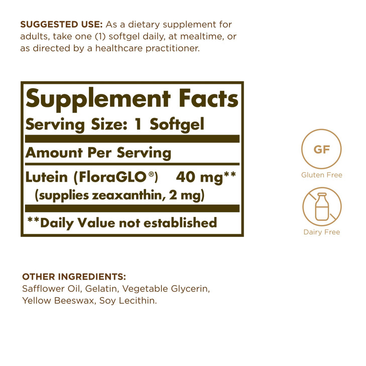 Solgar Lutein 40 mg, 30 Softgels (Pack of 3) - Supports Eye Health