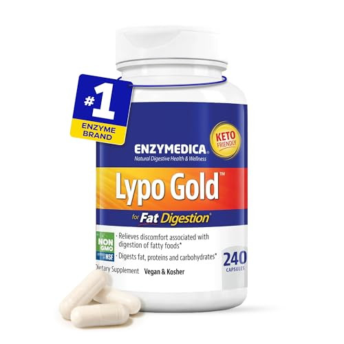 Enzymedica Lypo Gold, High Potency Lipase Digestive Enzymes for Fat Digestion