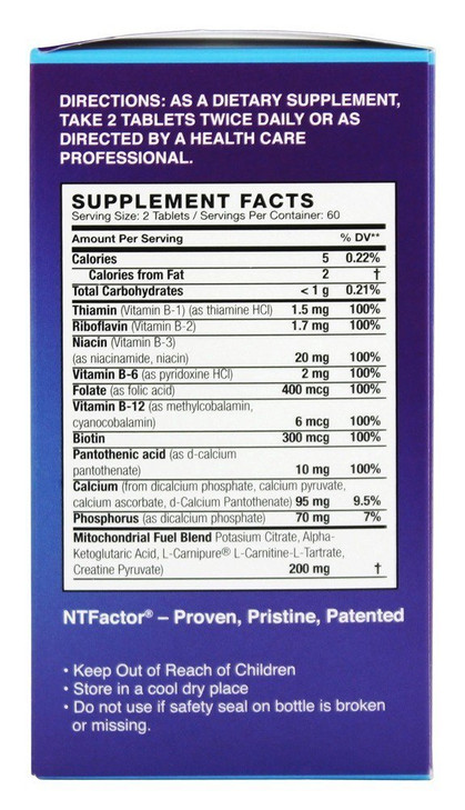 NTI Nutritional Therapeutics Inc. - Healthy Aging with NTFactor, 120 Tablets