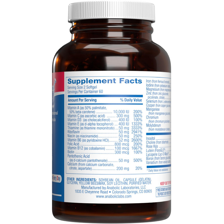 30-in-1 Adult Multivitamin with Iron - Antioxidant Rich Over 50 Multivitamin
