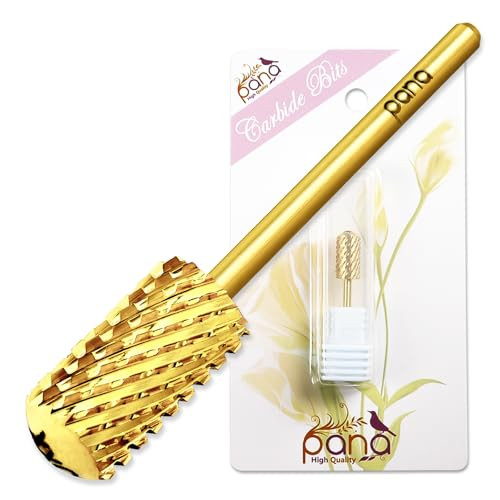 PANA 3/32" Large Smooth Round Top Safety Carbide Nail Drill Bit for Gel Polish & Acrylic Removal Nail Salon Manicure Pedicure Electric File Tools (La