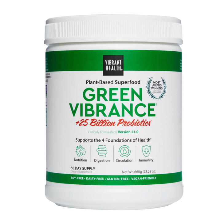 Vibrant Health, Green Vibrance, Vegan Superfood Powder, Boost Energy, 60