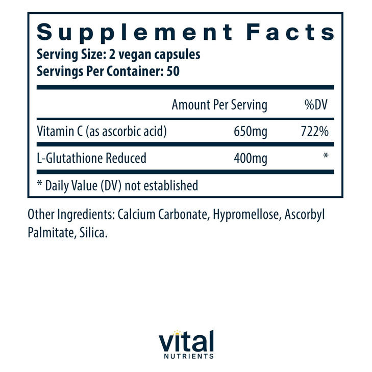 Vital Nutrients Glutathione 400mg - Antioxidant Support for Liver Detox