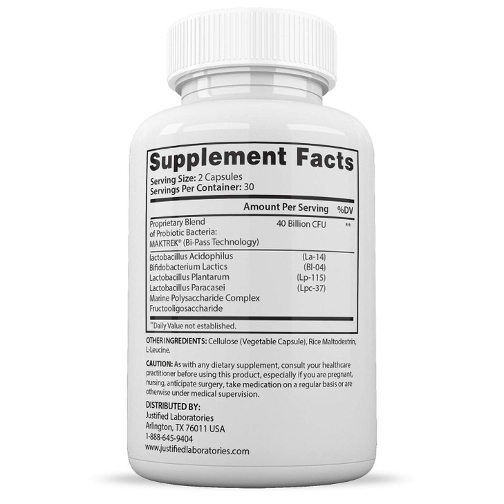 Justified Laboratories (2 Pack Fungus Clear Max Pills 40 Billion CFU Probiotic