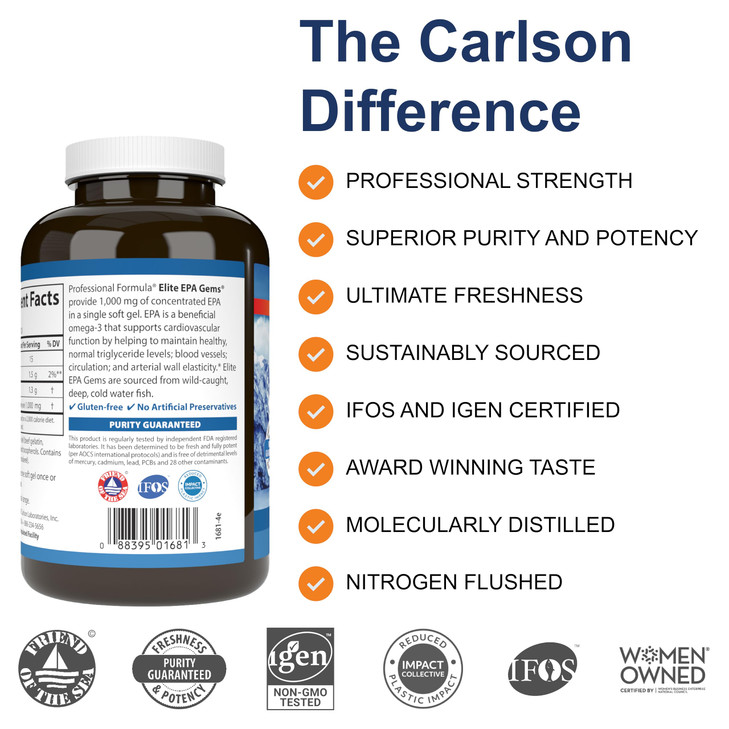 Carlson - Elite EPA Gems, 1000 mg EPA