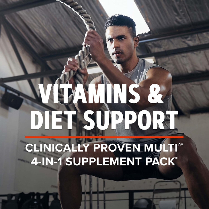 GNC AMP Mens Ripped Vitapak Program, 4 in 1 Product Vitamin Pack, Metabolism &