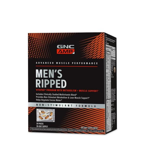 GNC Men's Ripped Clinically Studied Multivitamin Blend, Lean Muscle Support