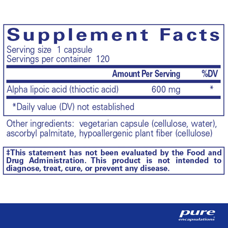 Pure Encapsulations Alpha Lipoic Acid 600 mg