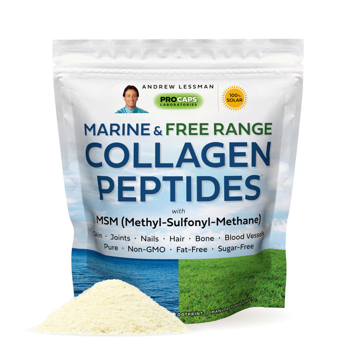 ANDREW LESSMAN Marine, Free Range Collagen Peptides Powder and MSM 240 Servings