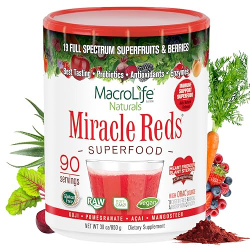 MacroLife Naturals Miracle Reds Superfood Powder 19 Blended Fruit & Berry