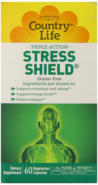 Country Life Stress Shield Vegetarain Capsules, 60 Count