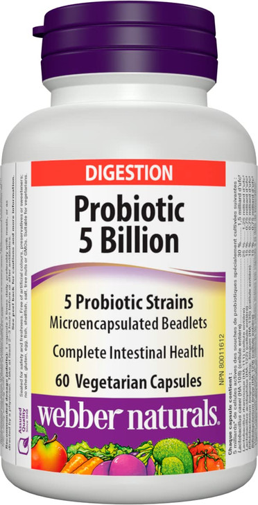 Webber Naturals Complete Probiotic, Multi Strain, 5 billion active cells, 60