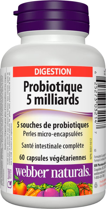 Webber Naturals Complete Probiotic, Multi Strain, 5 billion active cells, 60