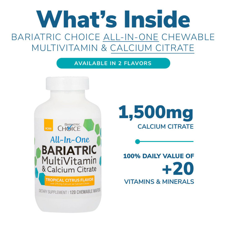 Bariatric Choice All-in-One Chewable Bariatric MultiVitamin with Iron & Calcium