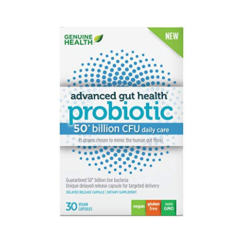 Genuine Health Probiotics, 50 Billion CFU, Daily Care, 15 Diverse Strains, Soy