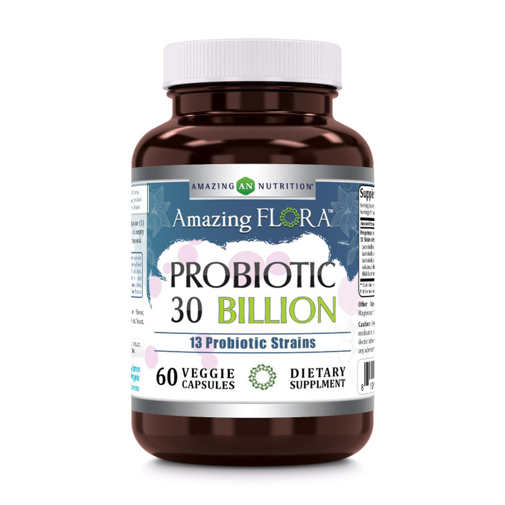 Amazing Flora Probiotic 13 Strains, 60 Veggie Capsules *Promotes Digestive &
