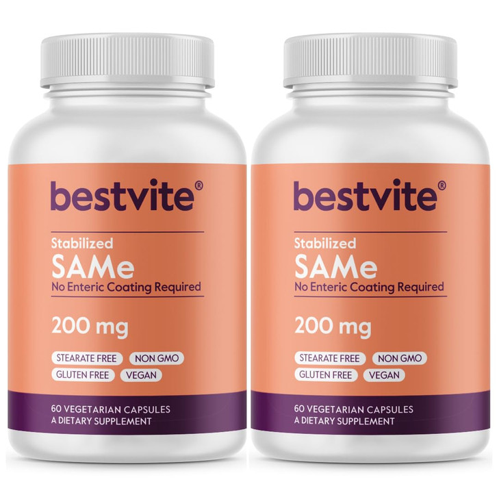 BESTVITE SAM-e 200mg Stabilized (180 Vegetarian Capsules) (3-Pack)