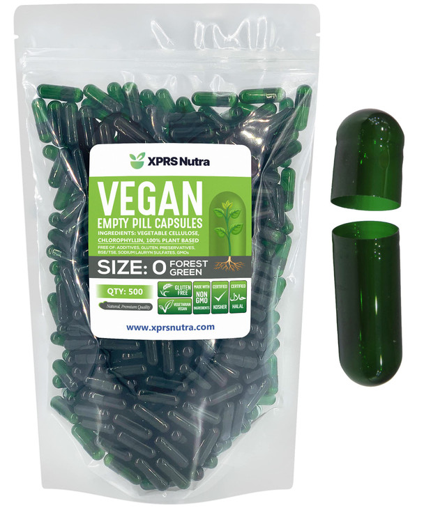 XPRS Nutra Size 0 Empty Capsules - 500 Count Empty Vegan Capsules