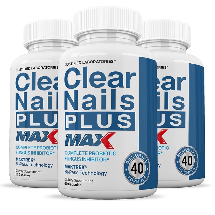 Justified Laboratories (3 Pack) Clear Nails Plus Max Pills 40 Billion CFU